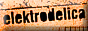 a web button to the site 'elektrodelica', which is tan with the site name on it